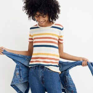 Striped Short-Sleeve Tee in Multi-Color